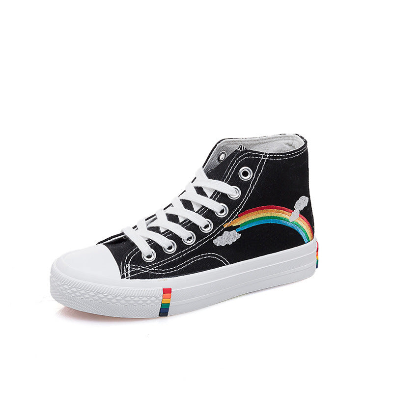 High-Top Rainbow Canvas Shoes