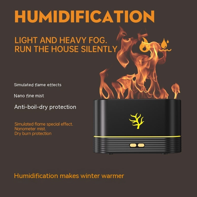 LED Electric Aroma Diffuser Simulation Fire Night Lamp Home Decor