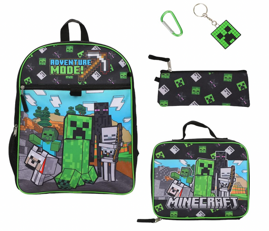 Minecraft backpack and lunchbox set