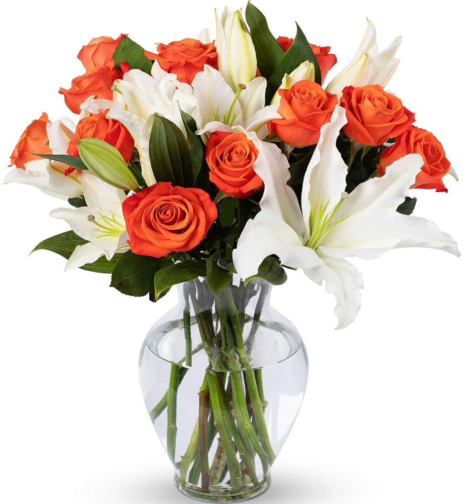 Orange Rose and Lily Bouquet