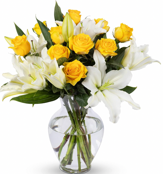 Yellow Roses and Lilies