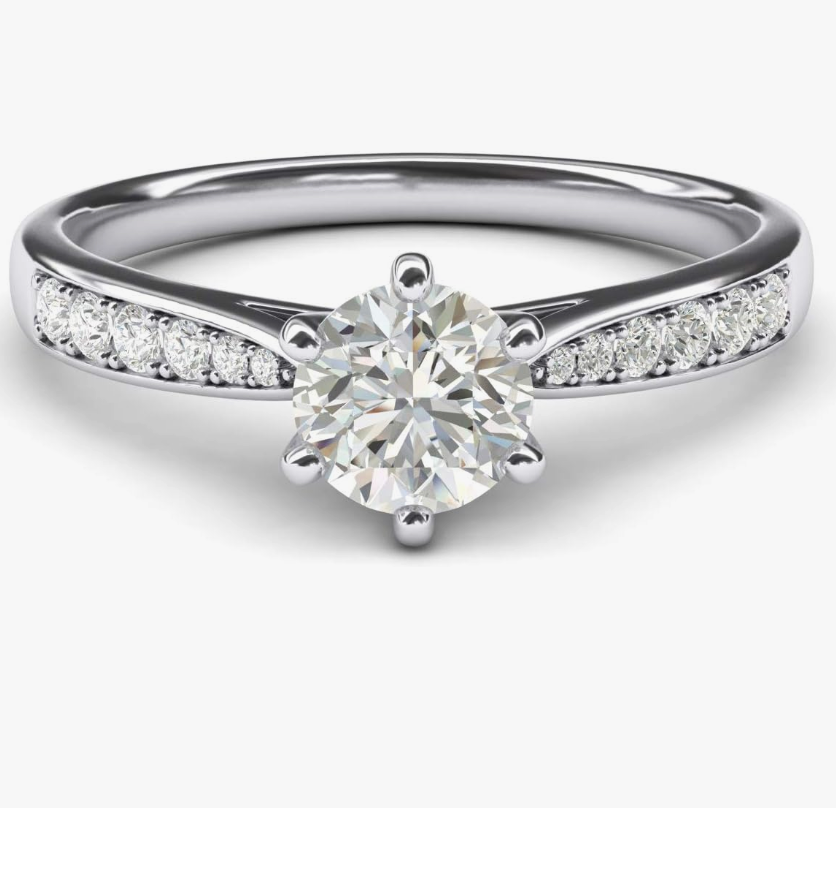 Women’s 10k white gold 1.0 CT Classic 6-Prong Moissanite Engagement Ring