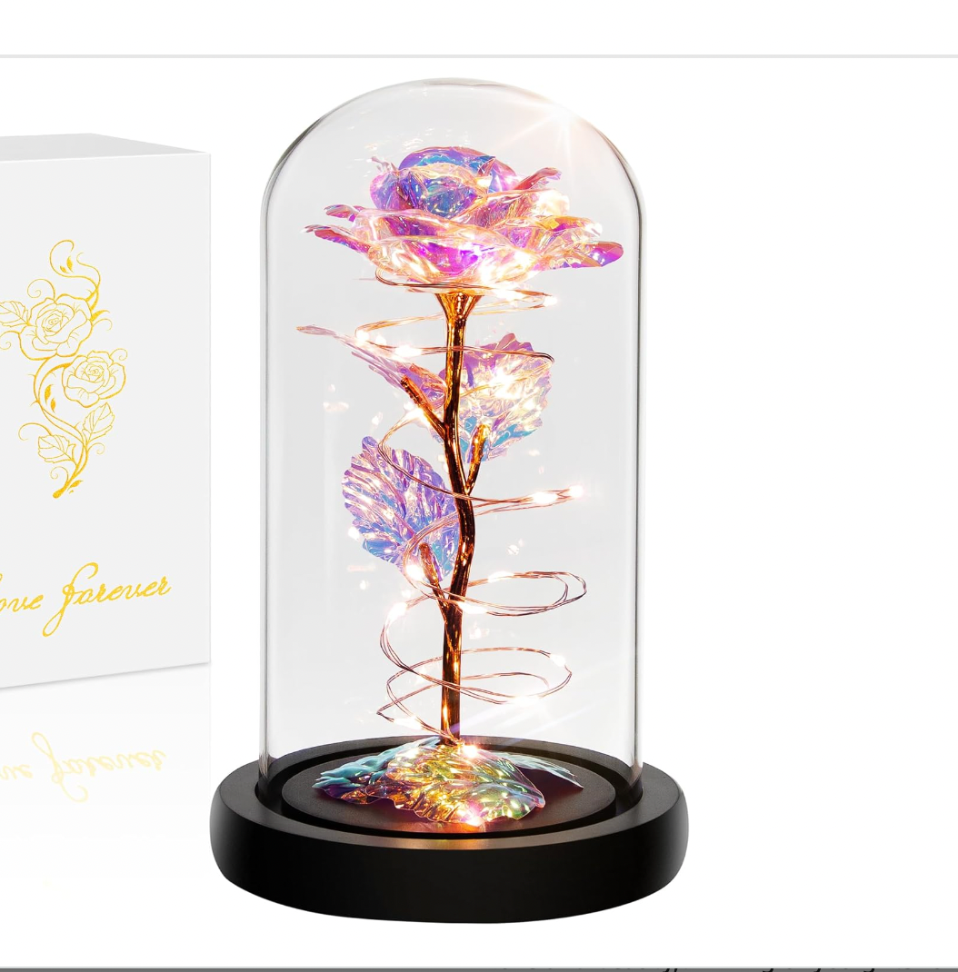 Light Up Rose in A Glass Dome